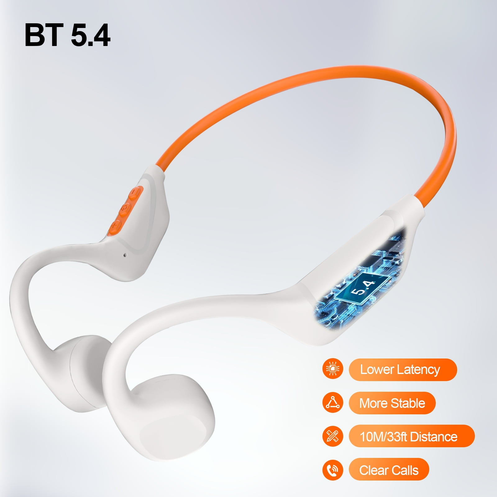 Aveek Bone Conduction Headphones with IPX5 Waterproof,5.4 Bluetooth Headphones - 10H Playtime for Running, Cycling, Workout, Gift