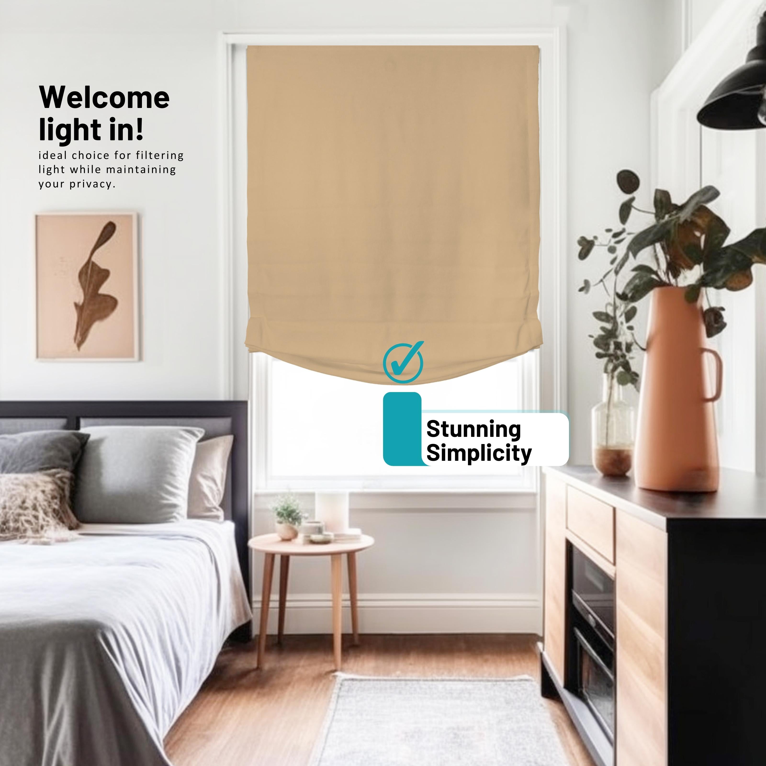 Chicology Cordless Roman Shades, Khaki (Relaxed), 35"W X 64"H