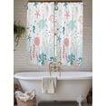 thumbnail image 7 of Living Room Curtains 72 Inches length, Coastal Turtle Window Treatment Curtain Drapes, Teal Green Ocean Coral Starfish Jellyfish Light Filtering Drapes for Bedroom Laundry Room, 52"x72", 2 Panels, 7 of 7