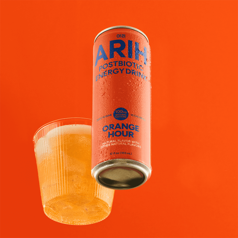 ARIH Postbiotic Energy Drink, Zero Sugar, 100mg Natural Caffeine