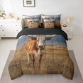 thumbnail image 2 of Manfei Farm Animal Cow 7 Pieces Bedding Comforter Set,Rustic Farmhouse Cabin Full Bedding Set,Retro Cattle Fitted Sheet Flat Sheet For Kids,Luxury Bedroom Decor Reversible, 2 of 8