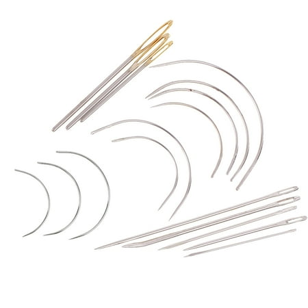 17Pcs Leather Sewing Kits Heavy Duty Upholstery Sewing Curved Straight for DIY Upholstery, Leather, Canvas Repair