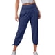thumbnail image 1 of Pantalones cortos holgados de yoga con bolsillos para mujer - Cómodos pantalones capri para correr, 1 of 6