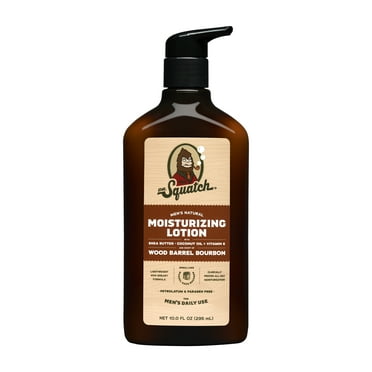 Dr. Squatch Wood Barrel Bourbon Natural Hand and Body Lotion for Men, 10 fl oz