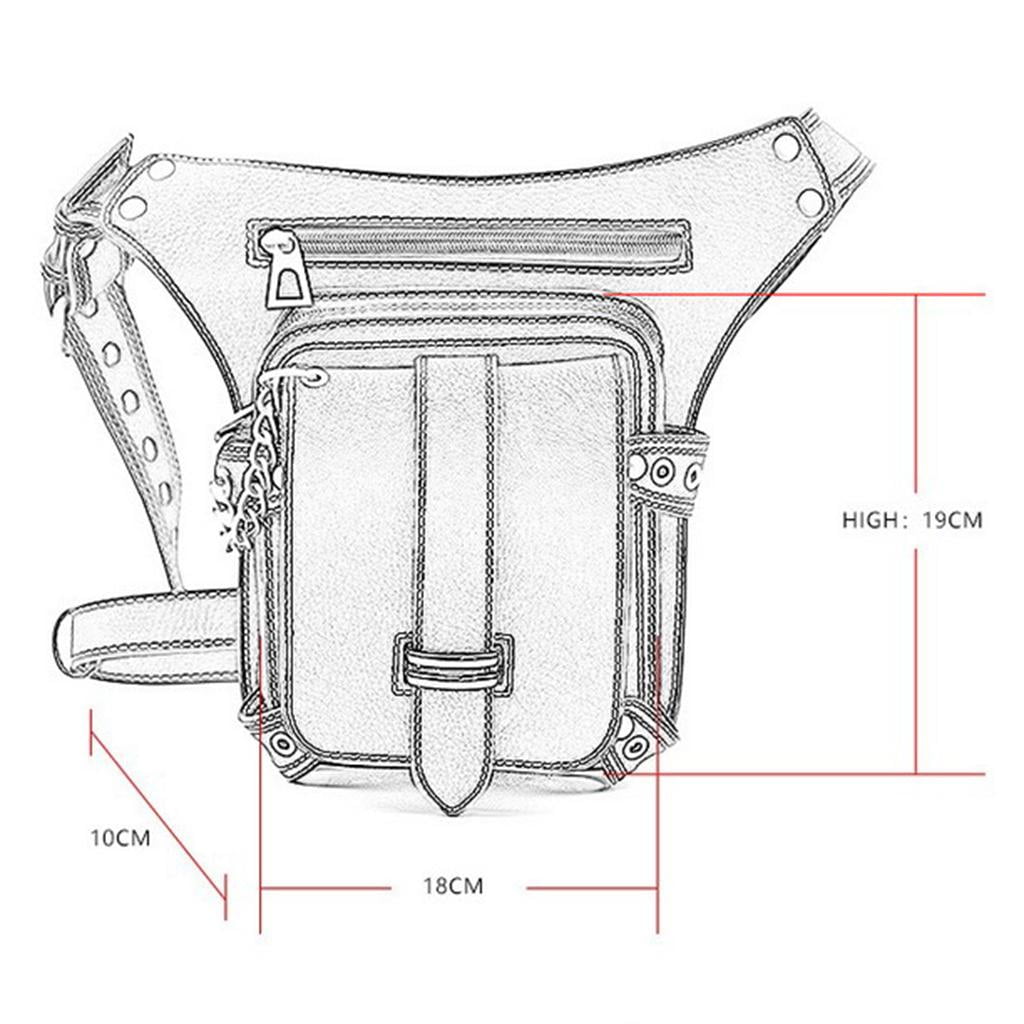 Segolike Steampunk Waist Bag Fashion Gothic PU Leather Shoulder Crossbody Bags Thigh Leg Travel Pouch Bags for Women Men