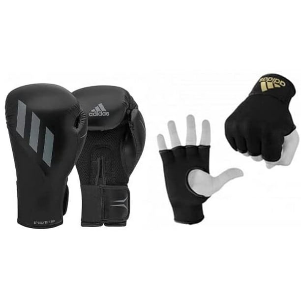 Adidas Speed Tilt 150 Boxing Gloves & Protective Inner Gloves Bundle Deal- For and Women, Black/Grey, Black/Gold, Weight 14 oz - Walmart.com