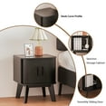 thumbnail image 5 of Pusnapku Nightstand Set of 2, Wood End Table with Storage and Sliding Door, Modern Curved Side Desk, Small Bedside Table for Bedroom, Living Room, 5 of 9