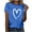 Blue, variant on Womens Summer Tops Trendy Ruched Cap Short Sleeve Tshirts Shirts Crew Neck T Shirts Fashion Yellow L