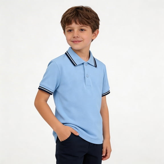 WELOIJEVBE Boys Short Sleeve Polo Shirts Summer Active Performance Tops for Kid Classic Collared Neck Polo Shirt Boys Shirts for Boys 12-13 Years