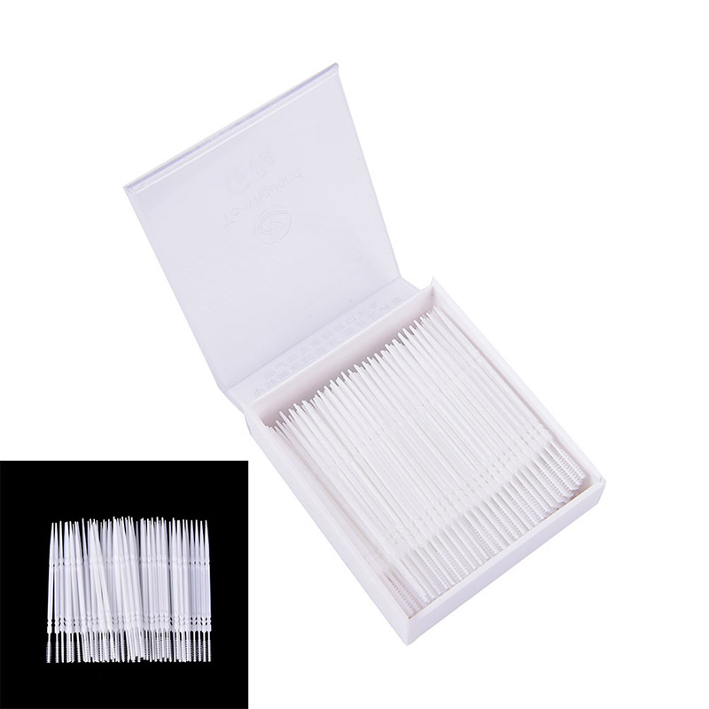 300 Pcs Plastic Dental Picks Oral Hygiene 2 Way Interdental Brush Tooth