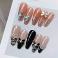 thumbnail image 4 of UDIYO 5Pcs Nail Ornaments Shiny Stunning Visual Effect Creative Shape Match Freely Fake Pearl Decorative Metal Black White Bow-knot Style DIY Nail Art Decorations for Nail Salon, 4 of 7