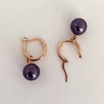 thumbnail image 7 of 18K Gold Plated Moon Drops Pearl Bead Hoop Earrings In Four Colors For Woman, 7 of 7