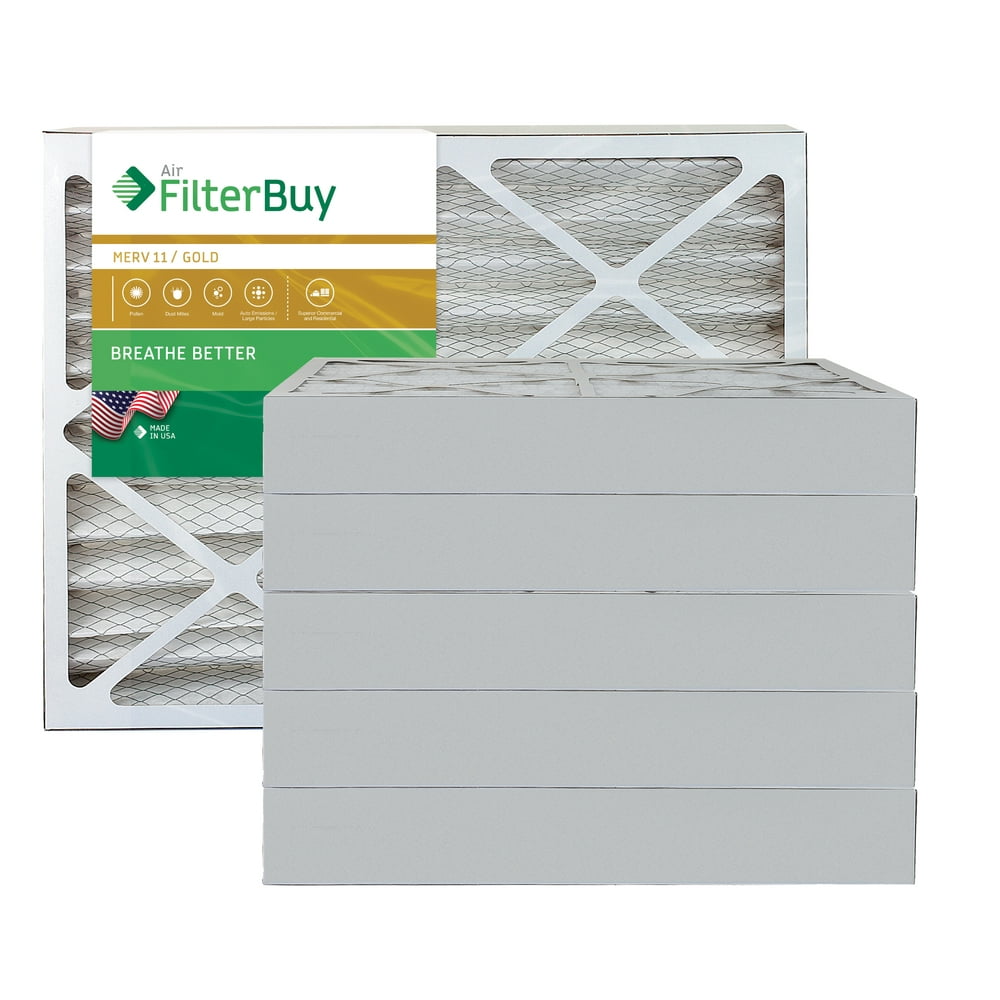 FilterBuy 24x24x4 MERV 11 Pleated AC Furnace Air Filter, (Pack of 6