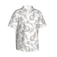 thumbnail image 2 of Balery Hand Drawn Rabbit Print Men's Hawaiian Shirts Short Sleeve Beach Shirt Relaxed Fit Vacation Button Down Shirts-Large, 2 of 9