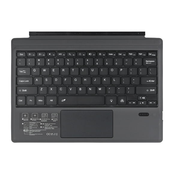 Wireless BT Keyboard Portable Ultra-thin Backlight Tablet Keyboard with Large Size Touchpad Compatible with Surface