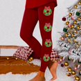 thumbnail image 1 of MKLEKYY Leggings de yoga para mujer, leggings para entrenamiento, leggings con estampado navideño, pantalones con bloques de color, leggings suaves y elásticos. 2049, 1 of 4