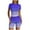 Blue, variant on Two Piece Outfits for Women Summer Tight Fitting Short Sleeve Shorts Sets Gradient Printed Crew Neck Lounge Set (Blue 2XL)