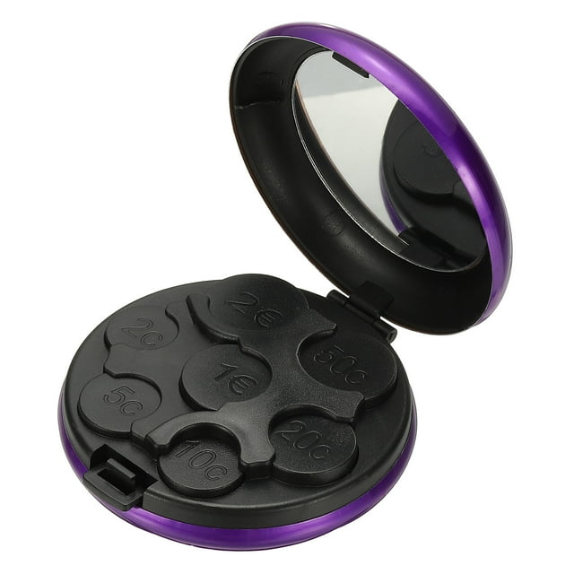 Uxcell Coin Dispenser Storage, Portable Change Sorter Aluminum Case, Purple