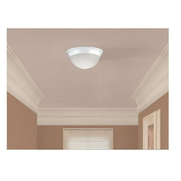 Project Source 1-Light 8.75-in Satin White Flush Mount Light