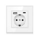 thumbnail image 1 of Tipo de pared USB Montado en la pared Tipo-C AC110-250V Tipo de alimentación con puertos de carga dual Socket 86x86mm Adaptador de teléfono de bricolaje para Home Hotel White USB Tipo-C Dido Hogar, 1 of 6