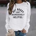thumbnail image 2 of JFGHDG Oversized Sweatshirt for Women, Crewneck Long Sleeve Casual Fleece Tops Graphic Hoodies Pullover Sweater White 2XL, 2 of 8