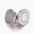 thumbnail image 3 of 20pc Brass Magnetic Clasps with Loops Round Platinum 15x10mm Hole: 0.5mm, 3 of 3