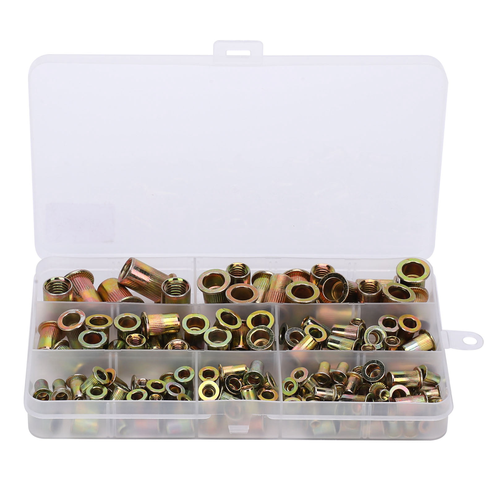 4 Sizes Mixed Color‑Plated Zinc 200pcs Rivet Nuts Threaded Rivet Nut Insert Nut for Assembly of Electromechanical M4/5/6/8 