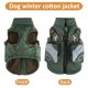 thumbnail image 4 of 1 Uds. Abrigo acolchado de algodón de invierno para perro verde chaqueta con cremallera en la espalda y el pecho con reflectante, 4 of 5