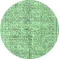 thumbnail image 1 of Ahgly Company Indoor Round Oriental Emerald Green Industrial Area Rugs, 4' Round, 1 of 4