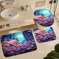 thumbnail image 6 of Independence Day Of The United States Flag Bathroom Sets with Shower Curtain And Rugs, Incl with 12 Hooks，Toilet Lid Oval Rug, 6 of 8