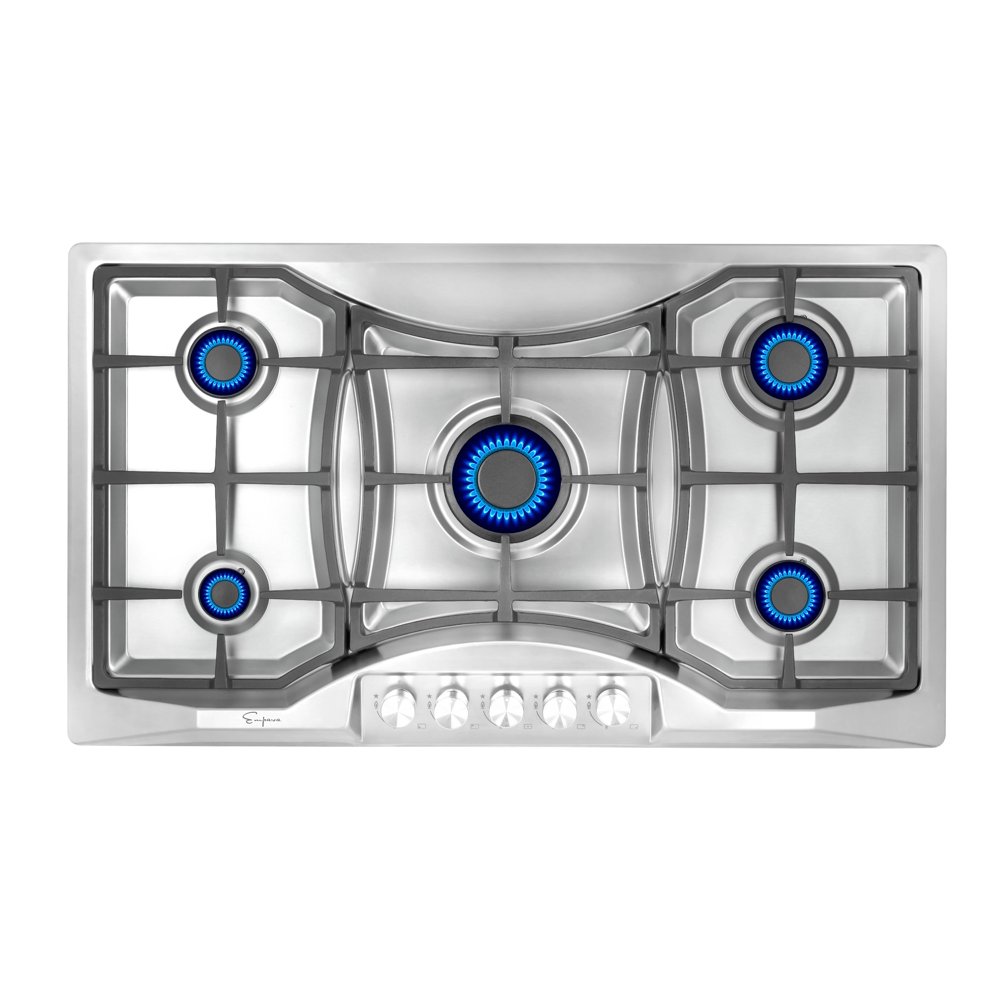 Empava 36" 5 Italy Sabaf Burners Gas Stove Tops Gas Cooktop Stainless