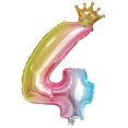 thumbnail image 1 of Aluminum Foil 32 Inch Crown Number Balloons Gradient Color Birthday Party Decor Balloon, 1 of 5