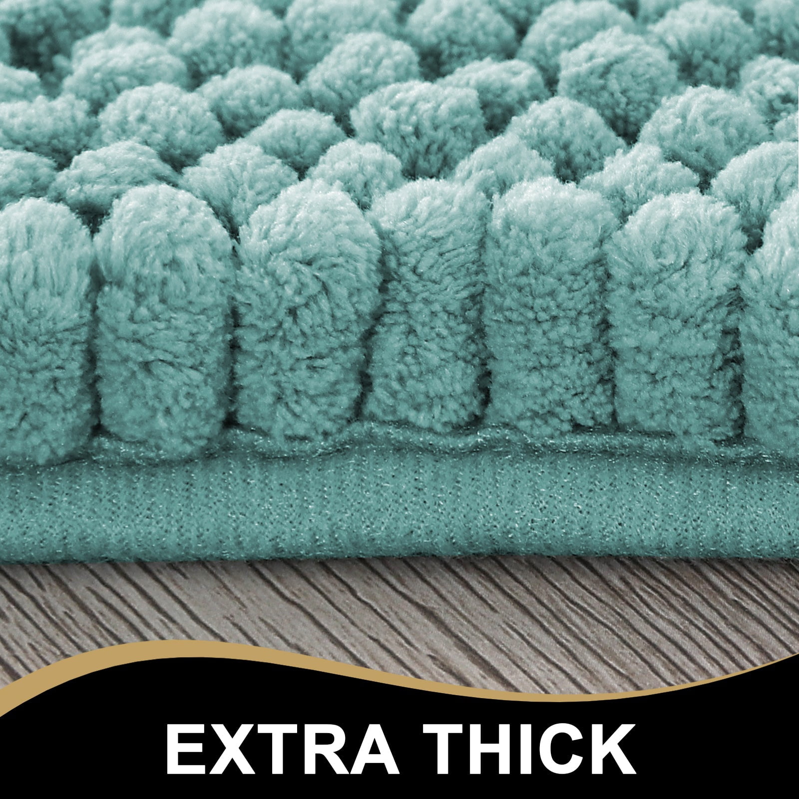 PrimeBeau 59x20 inch Oversize Non-Slip Long Striped Rugs for Powder Room, Aqua