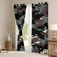 thumbnail image 3 of Homewish Rustic Camo Black Out Curtains,Country Farmhouse Lodge Curtains Pack of 2 (42x63 Each),Green Brown Black Bedroom Curtains For Boys Kids,Ultra Soft Home Decor, 3 of 6
