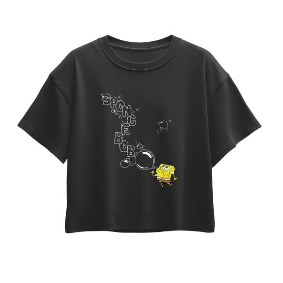 SpongeBob SquarePants - Bubbles Short Sleeve Boxy Graphic T-Shirt