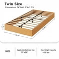 thumbnail image 3 of Twin Size Wood Platform Bed Modern Minimalist Frame with Wood Slats, Floor-Standing No Box Spring Needed, Noise-Free Easy Assembly, 3 of 6