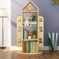 thumbnail image 4 of Intexca 360° Rotating Bookshelf, 4-Tier Organizer for Home, Office, Room and Adult ( House-Shaped ), 4 of 5