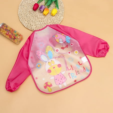 

Sleeved Bib Beautiful Waterproof Bib Smock Washable Painting Clothes for Baby Infant Newborn (Hare Pattern)