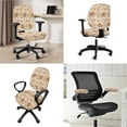 thumbnail image 2 of SCRAWLGOD Rose Leaf Beige 4 Pcs Set Anti-Slip Computer Chair Slipcover with Arm Rest Protector Crease Resistant Rotating Chair Covers Breathable Desk Chair Cover, 2 of 7
