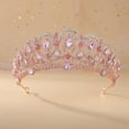 thumbnail image 1 of Nvzi Tiara de boda para novia, diadema de princesa, corona de novia, joyería para el cabello con diamantes de imitación de cristal,graduación, boda, fiesta de disfraces (rosa), 1 of 4