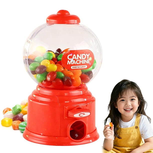 Candy Party Favors with 5.7 Inch Mini Candy Dispenser Toy Thank You Cards Mini Bubble Gumball Machines for Land Birthday Valentines Day Party Decorations Favors