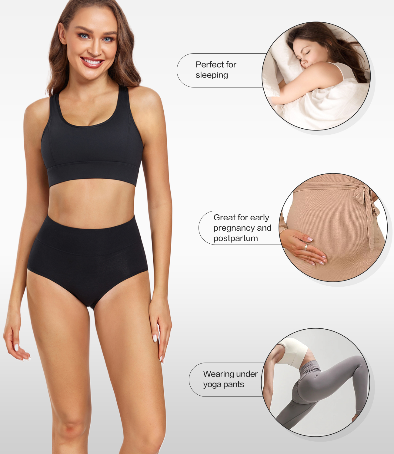 Wirarpa Women's High Waisted Cotton Briefs, 4-Pack photo 4