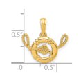 thumbnail image 3 of Diamond2Deal 14K Yellow Gold Polished Life Preserver with Rope Pendant for Women (L- 0.69 inch, W- 0.71 inch), 3 of 6