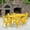 Yellow, variant on Emma + Oliver Commercial Rectangular Yellow Metal Indoor-Outdoor Table Set-6 Stack Chairs
