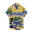 thumbnail image 4 of LEKWK Hawaiian Shirts for Men Regular Fit Tropical Leaf Beach Shirts Breathable Short Sleeve Summer Shirts Lightweight Soft Button Down Holiday Party Trip, 4 of 5