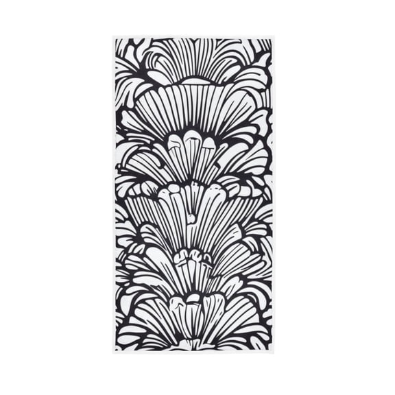 Black and White Line Flower Face Towel Absorbent Hand Towels Bath Sport Gym