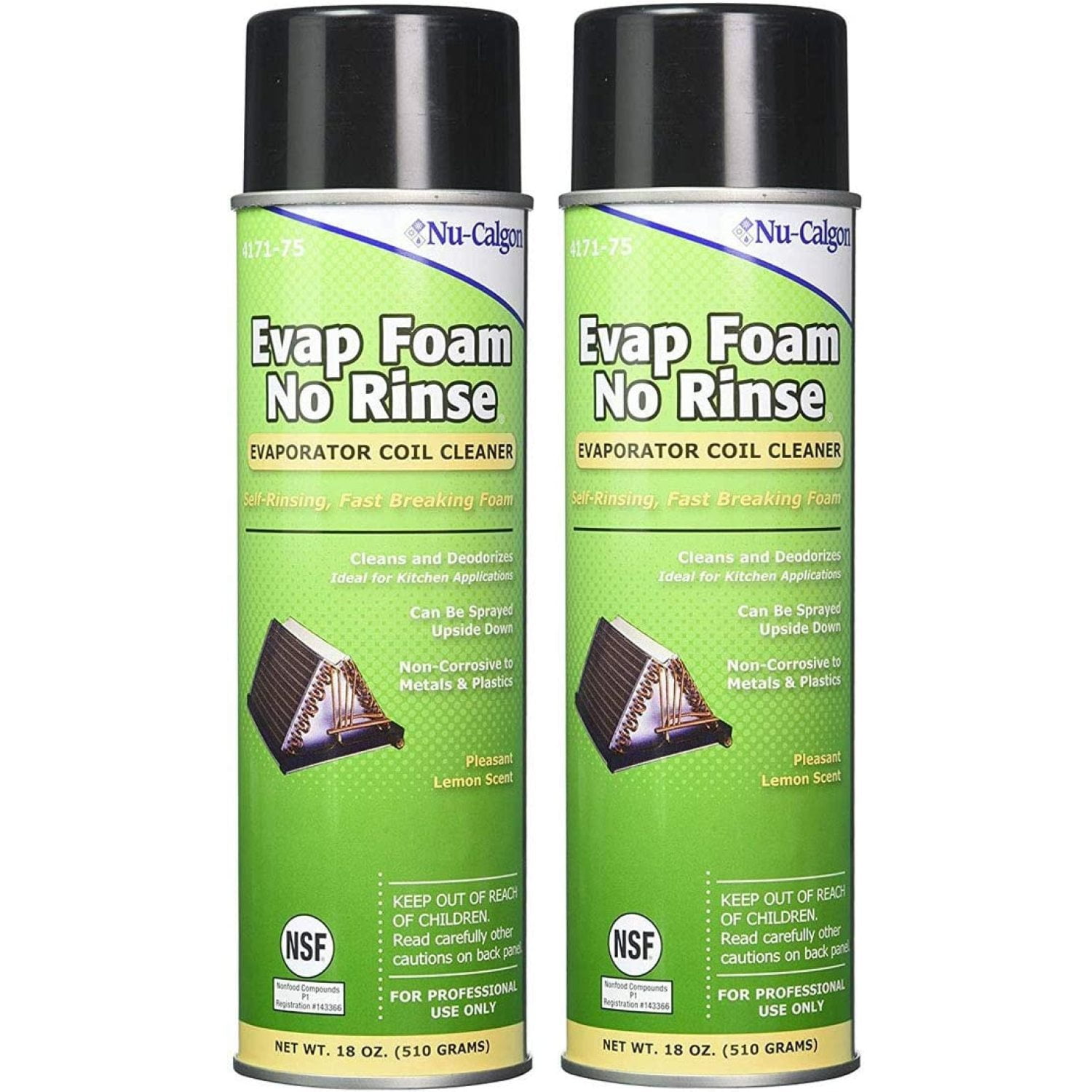 NuCalgon 417175 Evap Foam No Rinse Evaporator Coil Cleaner, 18 oz. (2