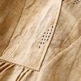 thumbnail image 6 of HAPIMO Women's Maxi Cotton Dress Solid Color Tops Long Sleeve Clothing Lapel Button Drawstring Empire Waist Summer Dresses for Female Yellow L, 6 of 8