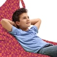 thumbnail image 1 of Geometric Lounger Chair Bag, Tribal Funky Triangles Shapes New Age Themed Abstract Polygonal, High Capacity Storage with Handle Container, Lounger Size, Salmon Magenta and Fuchsia, by Ambesonne, 1 of 1
