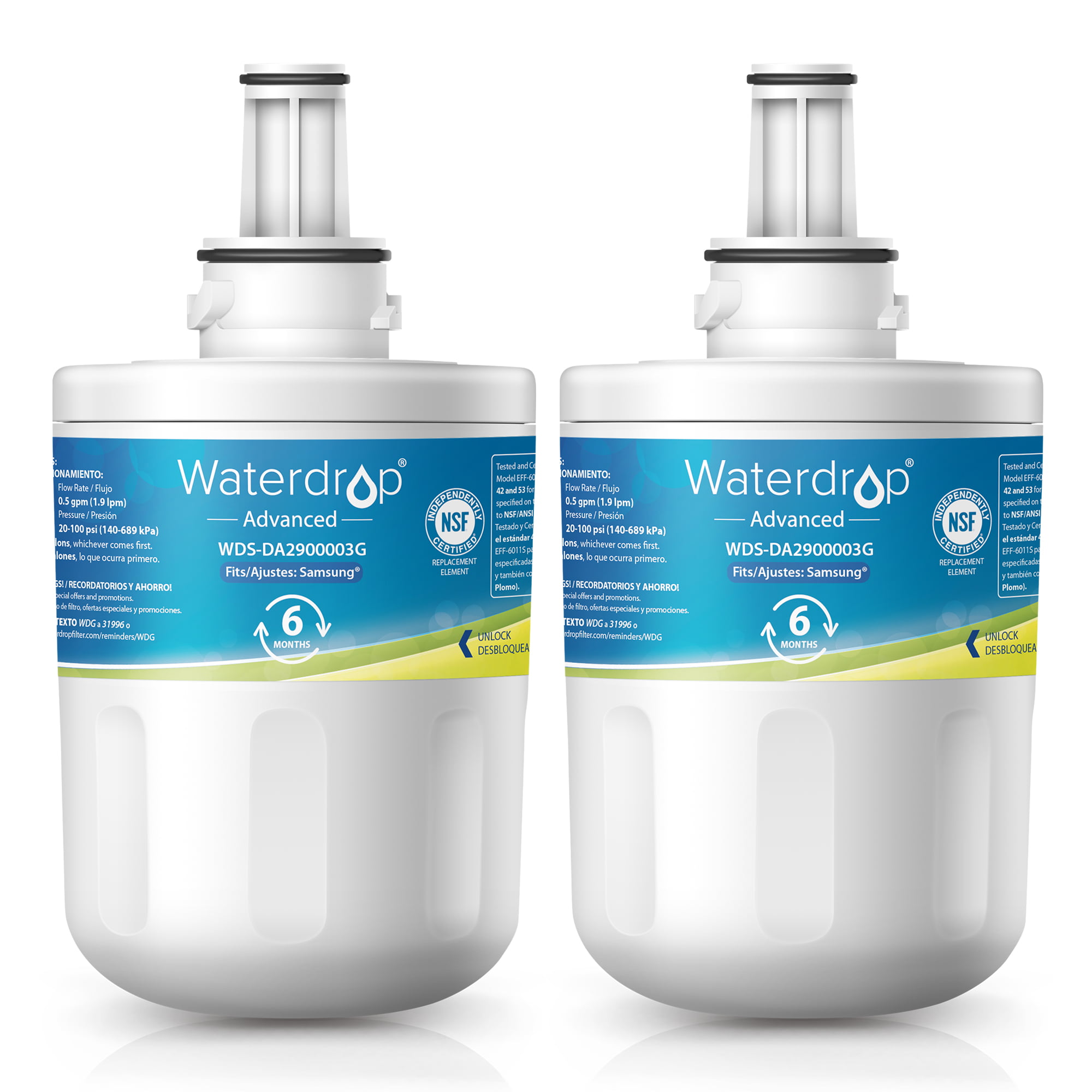 Water Filter for Samsung Aqua-Pure Plus Refrigerator MADE IN USA 2-Pack 